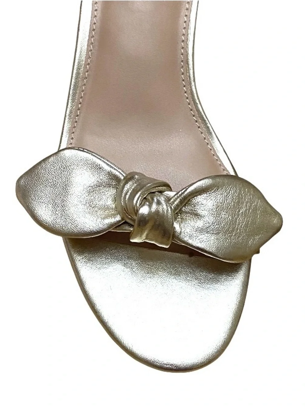 Draper James Gold Bow Block Heel Sandals Size 7 Wedding Guest Bridesmaid Shoes